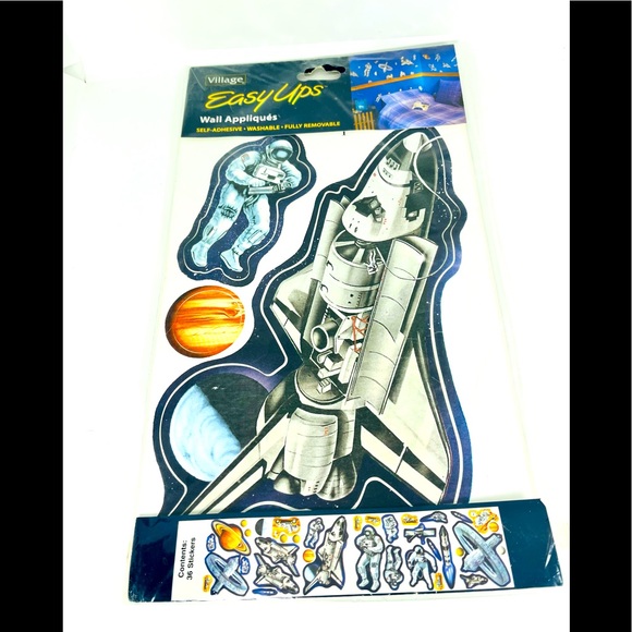 Astronaut Space Wall Stickers Pack Of 36 Stickers Village Easy Ups NEW Kids - Picture 1 of 9